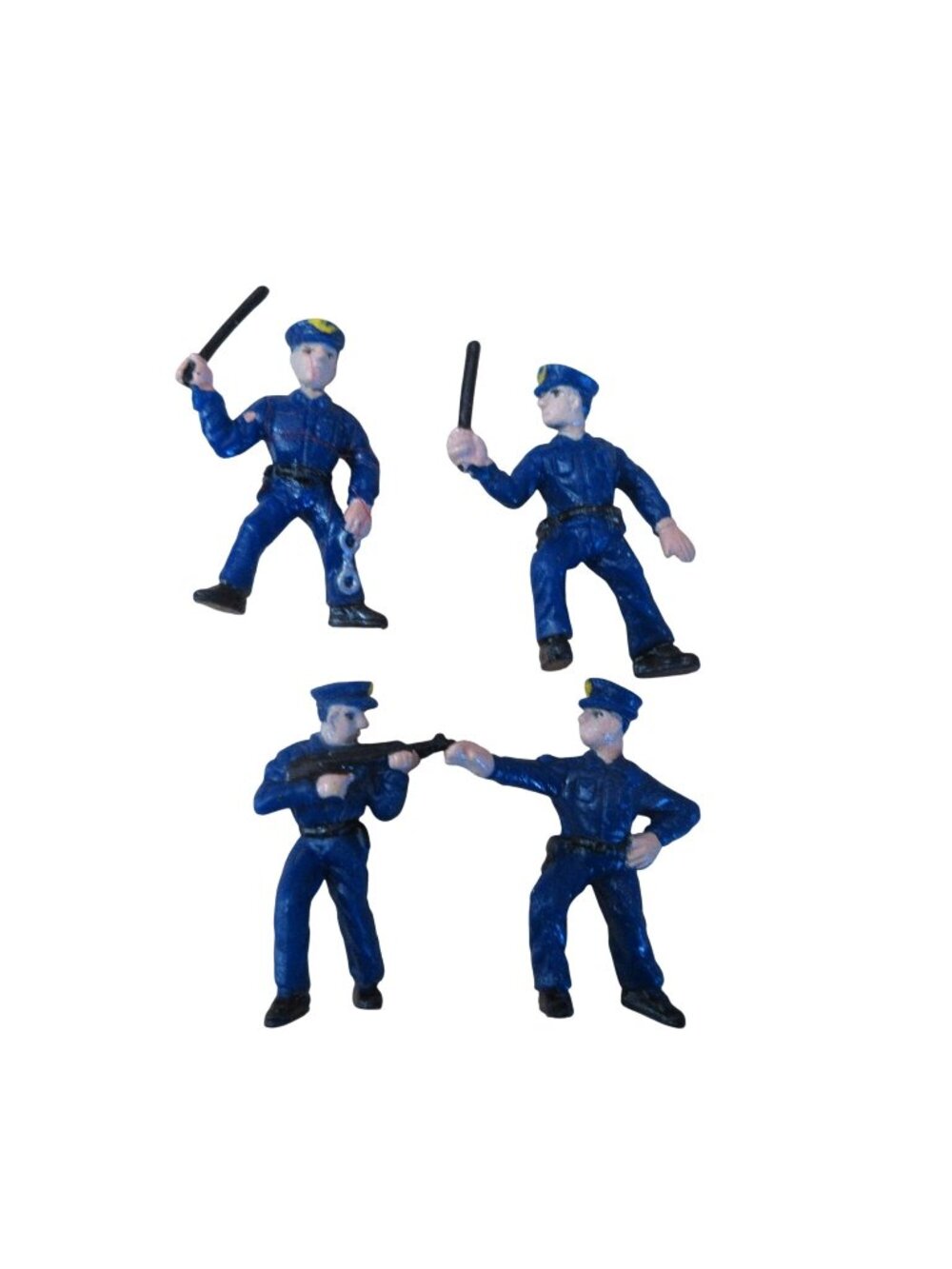Set of 4 - Vintage 1.5" Police Figures - No base Perfect for Panoramas